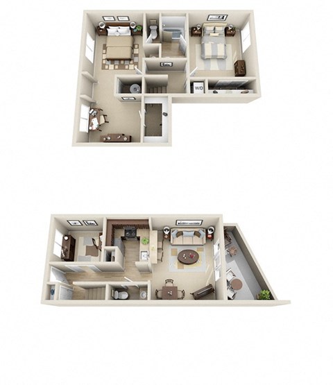 Floor plan for 2 beds, 1.5 baths, 1160 sqft
